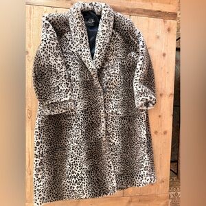 Vtg Long Faux Fur Coat By Ultra Furs Made In USA Large